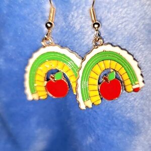 Colorful Rainbow Apple Earrings